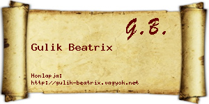 Gulik Beatrix névjegykártya